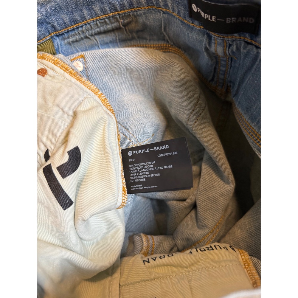 Purple Brand Iridescent Pearl Skinny Jeans Indigo Size 31 - Picture 7 of 7
